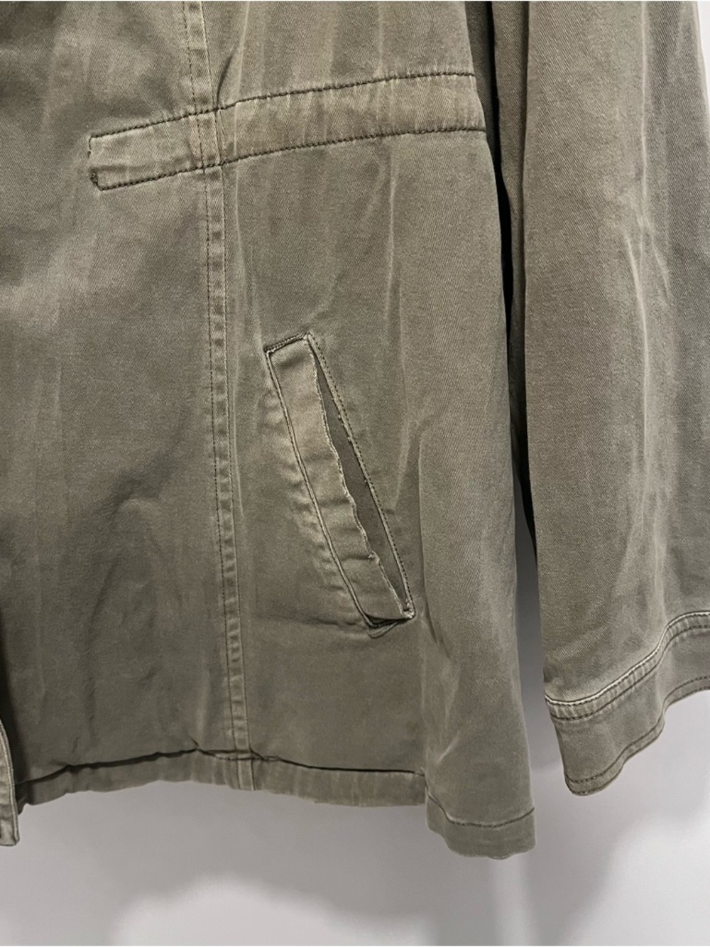 Torrid Olive Green Peplum Utility military twill button up jacket plus size 1X - Picture 4 of 6